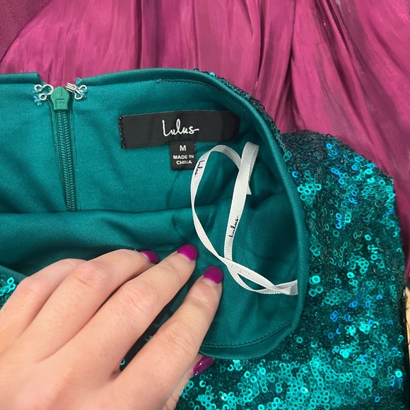 LuLus Glitzy Celebration Emerald Green Sequin Two-Piece Mini Dress | NYE - Picture 8 of 12